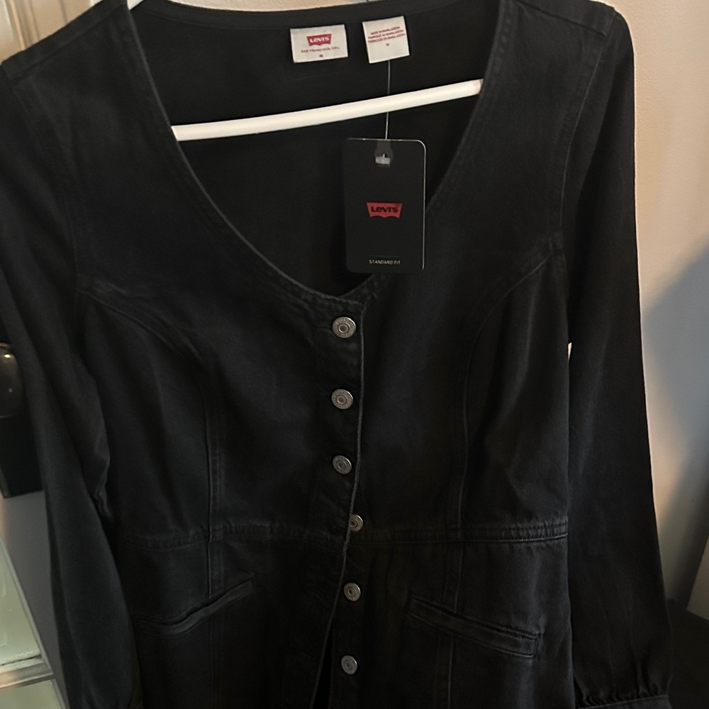Levi's Charcoal Button-Front Dress